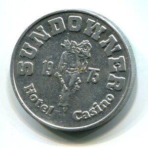 1975 Sundowner Hotel & Casino Reno, NV Aluminum Free Play Slot Token (b289-4)